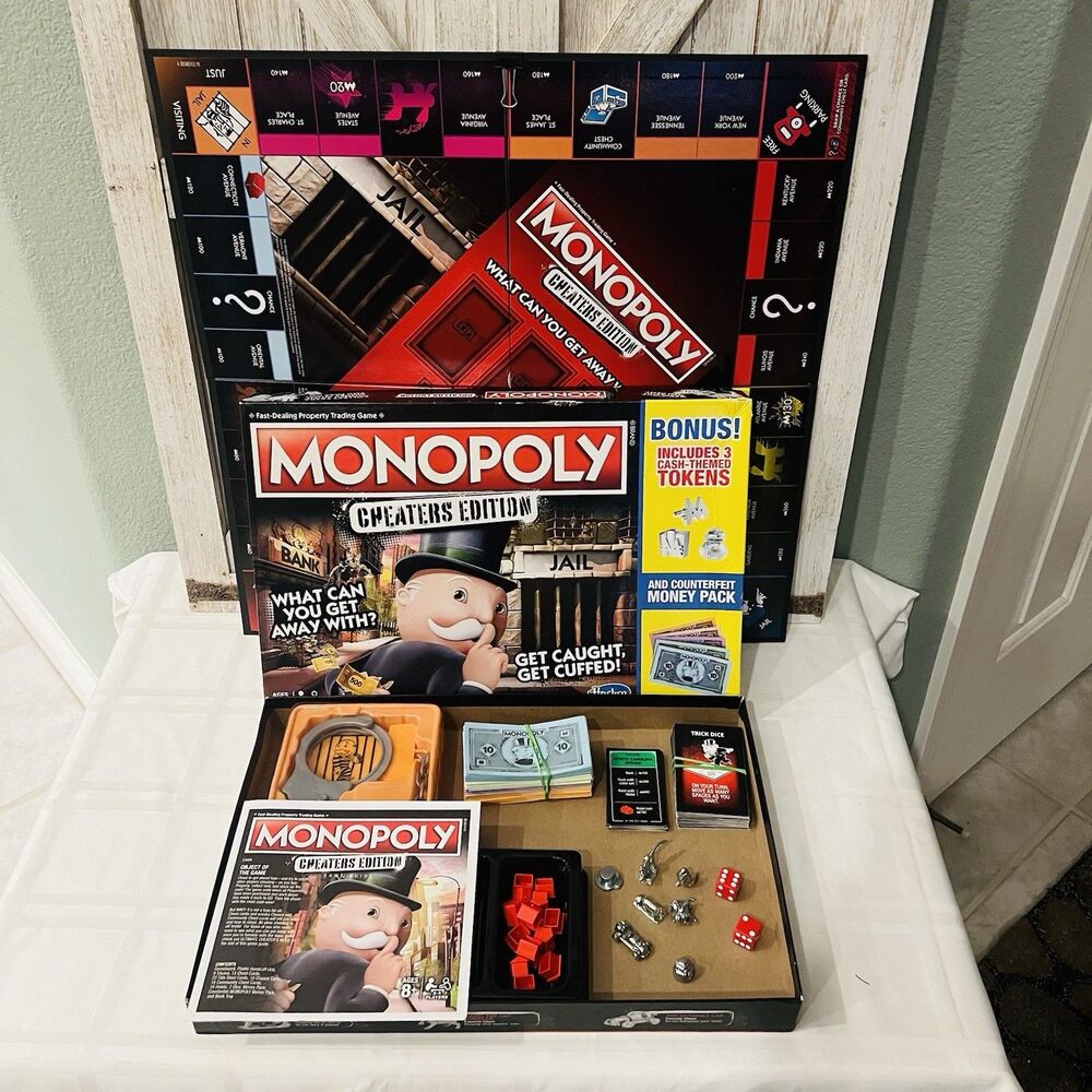 Monopoly Cheaters Edition Board Game Hasbro Complete + 1 Bonus Token